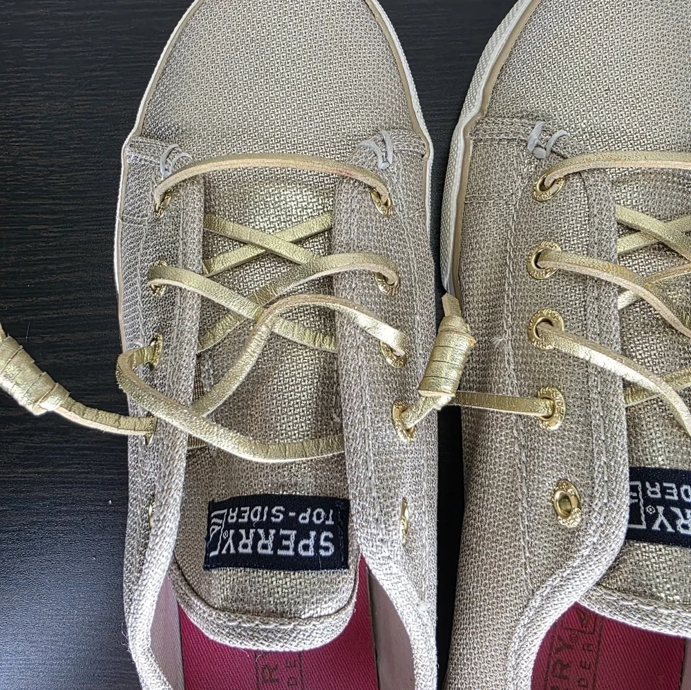 Sperry Top-Sider Big Girl's Seacoast Fashion Boat Gold Shoe Size 5M YG54361